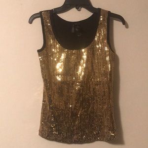 New Size S Gold Sequin & Black Top BisouBisou